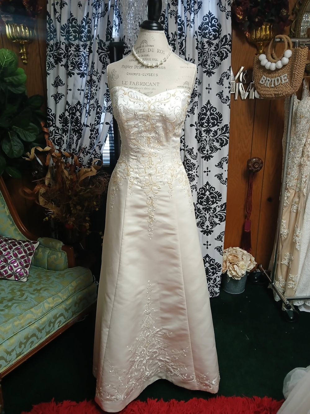 Maggie Sottero Ivory Bridal Gown with Gold Embroidery